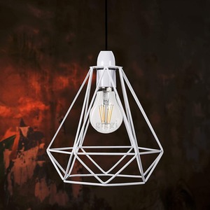 Metal Cage Pendant Light Shade - White by Giggi