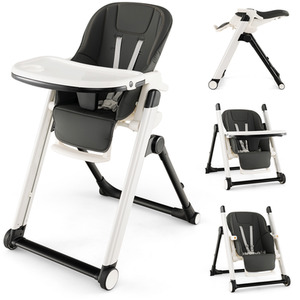 Foldable Baby High Chair Feeding Chair - Black by Costway