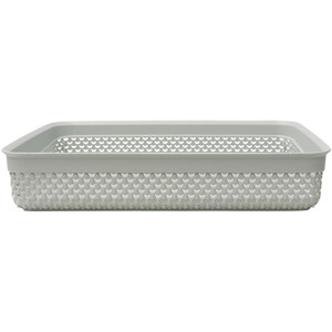 Droplette Design Plastic Storage Tray - Grey by JVL