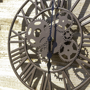 Mechanical Cog Outdoor Clock - Brown by Garden Mile