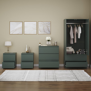 Denver Bedroom Set (2 Drawer Bedside (x2), 3 Drawer Chest, 2 Door Wardrobe) by Vida Designs