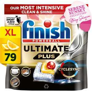 Pack of 79 Finish Ultimate Plus Lemon Dishwasher Tablets by Finish
