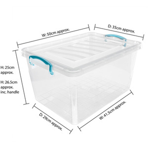 Set of 3 Plastic Clip Lidded Storage Box - Clear by JVL