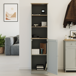 Priano 1 Door 2 Shelf Tall Cabinet - Grey by Vida Designs