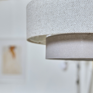 Weaver 3 Tier Pair of Grey Ceiling Pendant Shade - Grey by ValueLights