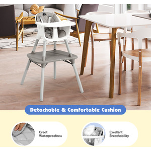 Costway Multifunctional Convertible Baby Highchair-Grey - Grey by Costway