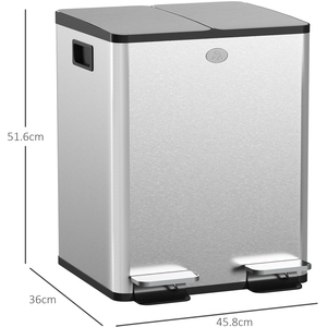 HOMCOM 20L Dual Kitchen Bin with Removable Inner Buckets by HOMCOM