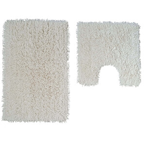 Luxurious Twist Cotton Bath Mat Set - Ivory
