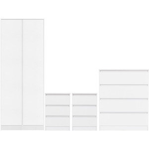 Malvern 2 Door Wardrobe Bedroom Set - White by Seconique