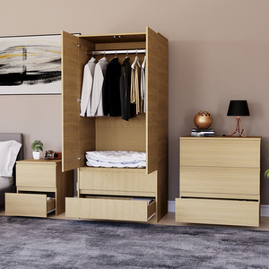 Denver Bedroom Set (2 Drawer Bedside, 3 Drawer Chest, 2 Door 2 Drawer Wardrobe) by Vida Designs
