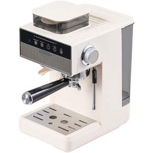 Espresso Coffee Machine with Integrated Coffee Grinder and Milk Frother - Cream-white by Livingandhome