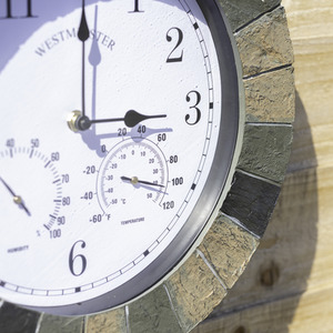 Stone Effect Garden Wall Clock - Cream by Garden Mile