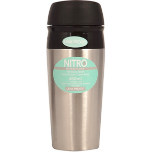 Nitro Push Button Travel Mug - Silver
