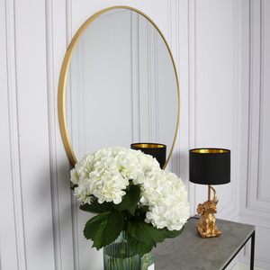 Pandora Round Mirror - 80 x 80cm - Gold by Home Garden Direct