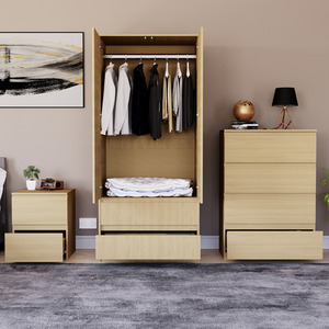 Denver Bedroom Set (2 Drawer Bedside, 4 Drawer Chest, 2 Door 2 Drawer Wardrobe) by Vida Designs