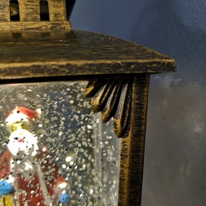Antique Lantern Glitter Water Spinner with Santa - Bronze by Samuel Alexander