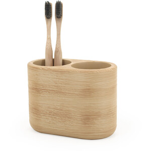 Serenity Wood Toothbrush Holder - Brown