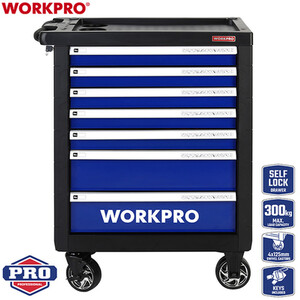 Workpro 7 Drawer Tool Roller Cabinet on Wheels - Black by Workpro