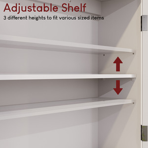 Priano 2 Door Mirrored Wall Cabinet - White by Vida Designs