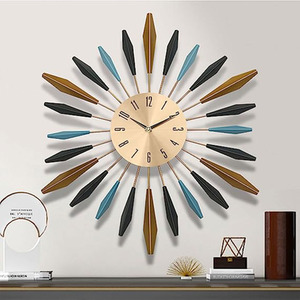 Sunflower Silent Round Wall Clock - Golden by Livingandhome