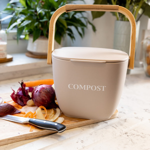 Natural Elements Eco-Friendly Bamboo Fibre Compost Bin - Grey by KITCHENCRAFT