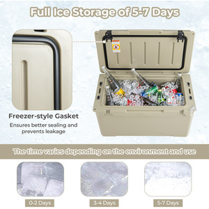 47L Rotomolded Cooler Portable Ice Chest by Costway