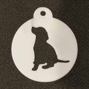 Dog Themed Coffee Stencil - White / Sat Down Beagle by Pet Mirrors