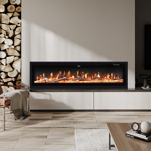 Electric Fireplace with Remote - Black / 127cm by Livingandhome