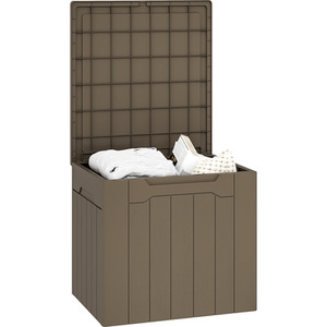 HOMCOM 107 L Plastic Storage Chest with Lock Hole Handles by HOMCOM