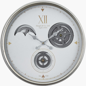 Retro Metal Working Cogs Wall Clock by Pacific Lifestyle