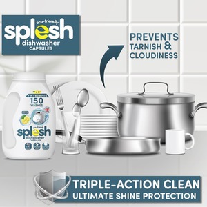 Splesh Cleaning Bundle Dishwasher 150 Cap with Laundry 140 Cap - White by Splesh
