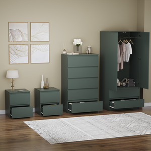 Denver Bedroom Set (2 Drawer Bedside (x2), 5 Drawer Chest, 2 Door Wardrobe) by Vida Designs