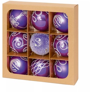 Christmas Tree Decoration 9 Baubles Pack - Blue