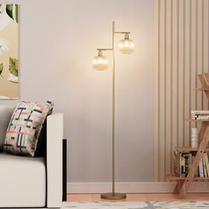 Micah Floor Lamp - Champagne and Gold