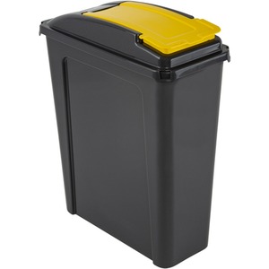 Yellow 25L Slimline Kitchen Bin Recycling Rubbish Waste Dustbin Flip Lid - Graphite & Yellow by Wham
