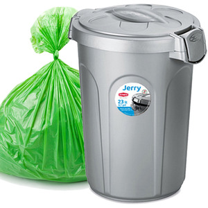 Waterproof Waste Bin with Clip Locking Lid 8-23-46L - Grey / 23l by Home Centre.direct