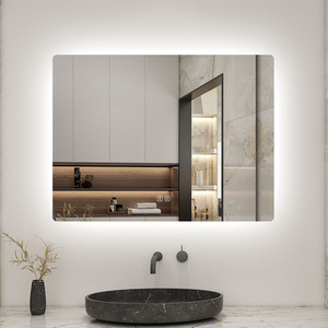 Backlit Bathroom Mirror with Lights Socket Bluetooth Dimmable - White / 80x60cm by AicaBathroom