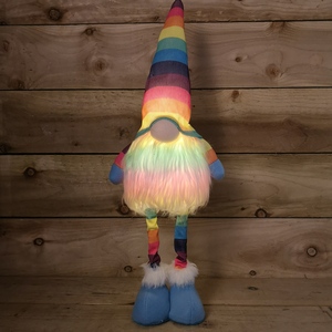 Battery Operated Lit Christmas Rainbow Gonk - Rainbow / 50cm Rainbow Gonk - Sitting by Samuel Alexander