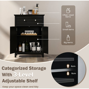 Floor Storage Cabinet with Drawer by Costway