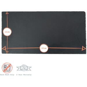 Rectangle Slate Dinner Plate - 29 x 12cm - Grey / 30cm / 29.5cm / 6 by Argon Tableware