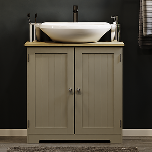 Priano 2 Door Under Sink Cabinet - Grey by Vida Designs