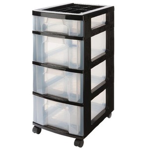 Plastic 4 Drawer Unit 43 Litre - Transparent by Really Useful