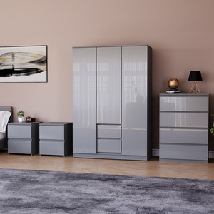 Vida Designs Glinton 4 Piece FSC Bedroom Set - Grey by Vida Designs