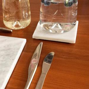 12pc Marble Placemats Square Coasters Set - White by Argon Tableware