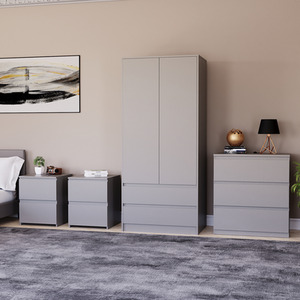 Denver Bedroom Set (2 Drawer Bedside (x2), 3 Drawer Chest, 2 Door Wardrobe) by Vida Designs