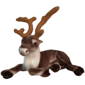Sitting Fabric Plush Reindeer Christmas Decoration - Neutral by Samuel Alexander