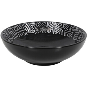 Geo Triangles Pasta Bowl - Black