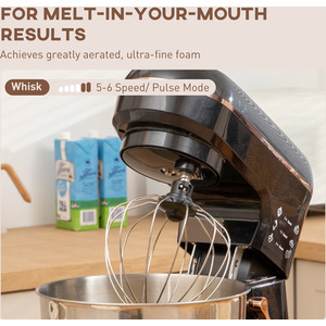 HOMCOM Stand Mixer 5L Food Mixer for Baking 6 Speeds and Pulse Setting - Black by HOMCOM