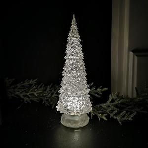 30cm Dual Power LED Water Spinner Christmas Tree With Warm White LEDs - White water spinner by Samuel Alexander