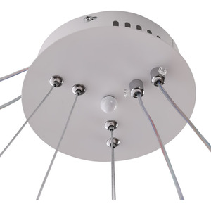 Double-Layer Feather LED Pendant Light with Crystals - White by Livingandhome